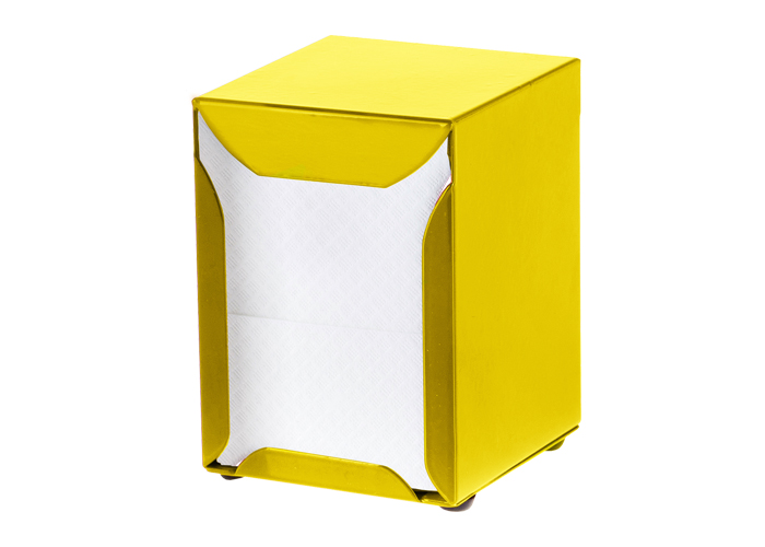 1315 G - Portatovaglioli box da Bar verniciato giallo set 2 pezzi