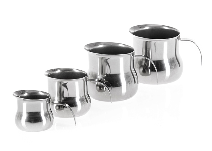 YouZiNGS - Set di 4 bricchi per latte in acciaio inox, 1 bricco da