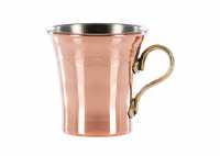 1699-4 - Mug 30 cl. in rame lucido con fascia martellata