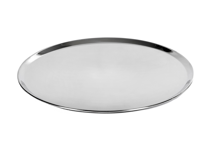 1620-30 - Vassoio piatto in acciaio rotondo Ã˜ 30 cm.